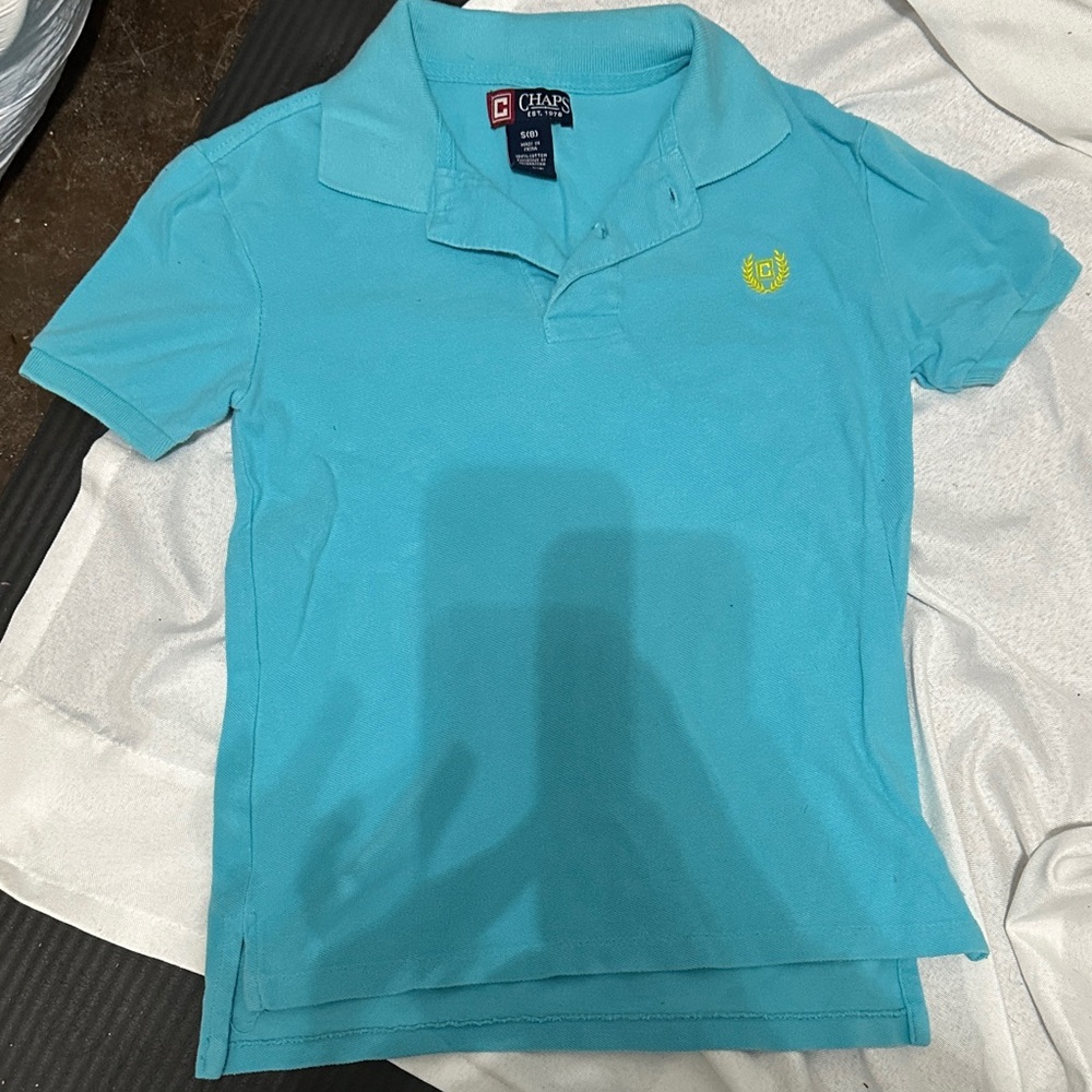 Chaps Turquoise Polo with Yellow Logo